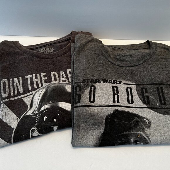 Star Wars Darth Vader & Rogue Graphic Short Sleeve T-Shirts Men's Size Large (2) - Picture 1 of 11